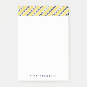 Classic Yellow and Blue Stripes Post-it Notes