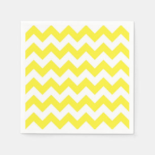 Classic Yellow and White Chevron Pattern Napkin