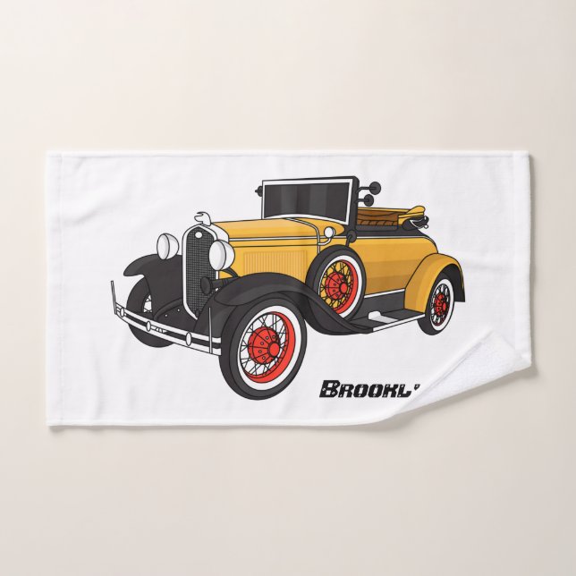 Classic yellow car 1931 bath towel set (Hand Towel)