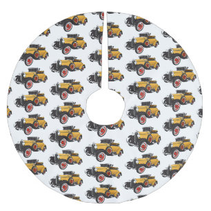 Classic yellow car 1931 brushed polyester tree skirt
