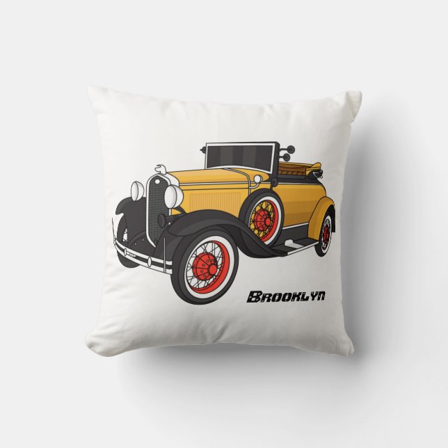 Classic yellow car 1931 cushion (Front)