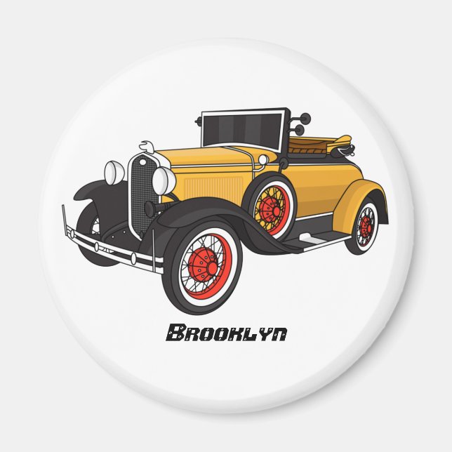 Classic yellow car 1931 magnet (Front)
