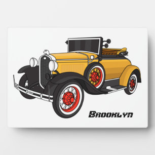 Classic yellow car 1931 plaque