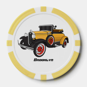 Classic yellow car 1931 poker chips