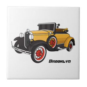 Classic yellow car 1931 tile