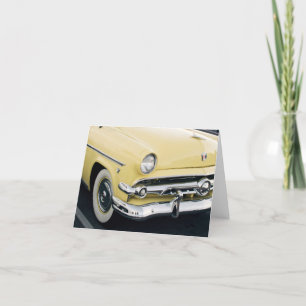 Classic Yellow Car with White Wall Tires Thank You Card