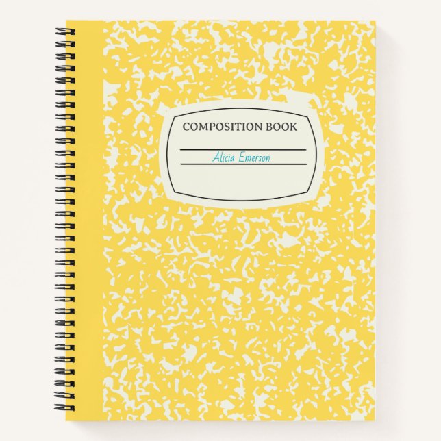 Classic Yellow Customisable Composition  Notebook (Front)