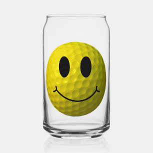 Classic Yellow Face Golf Ball Can Glass