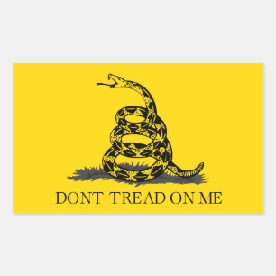 Classic Yellow Gadsden Flag Don't Tread on Me Rectangular Sticker