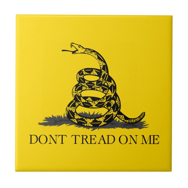 Classic Yellow Gadsden Flag Don't Tread on Me Tile (Front)