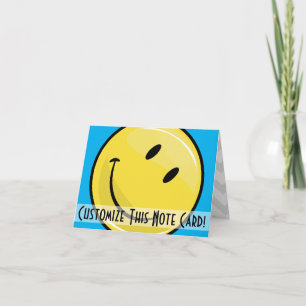 Classic Yellow Happy Face Custom Note Card