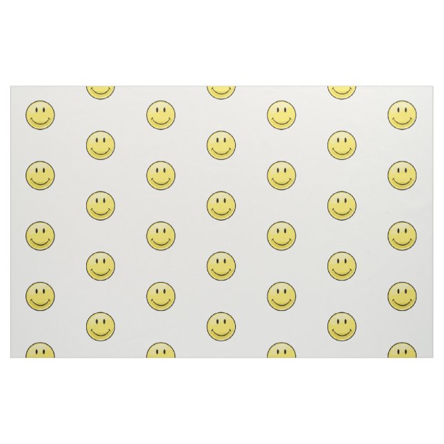 Classic Yellow Happy Face Fabric (Fat Quarter)