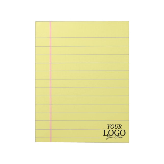 Classic Yellow Legal 8.5 x  11 With Logo  Notepad (Rotated)