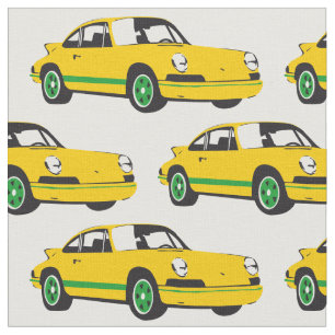 Classic Yellow Sports Car Fabric