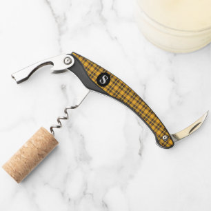 Classic Yellow Tartan Plaid Corkscrew