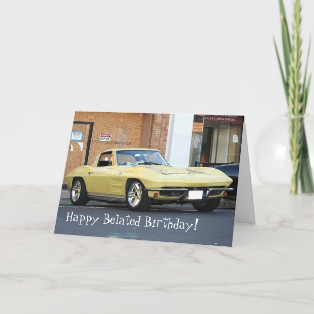 Classic Yellow Vette Card (Front)