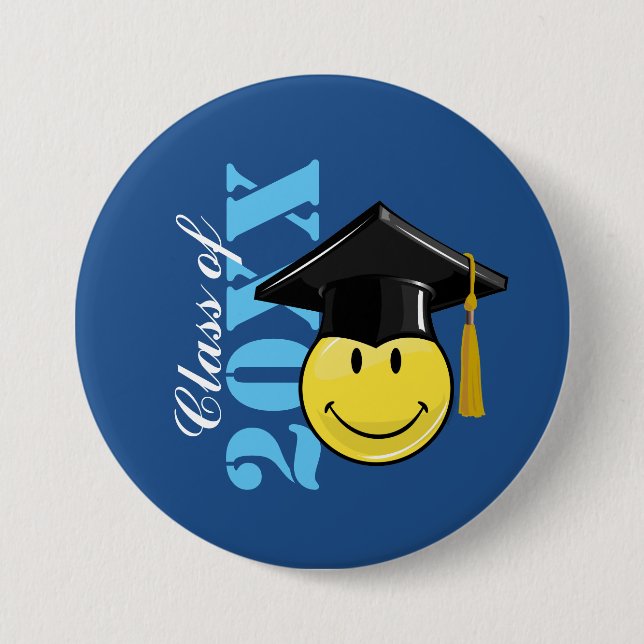 Classic Yellow With A Graduation Cap 7.5 Cm Round Badge (Front)