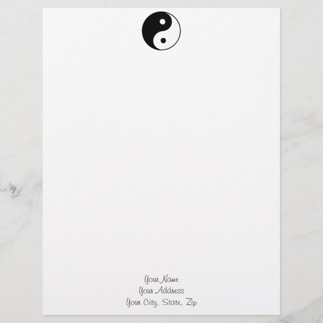 Classic Yin Yang Customized Letterhead (Front)