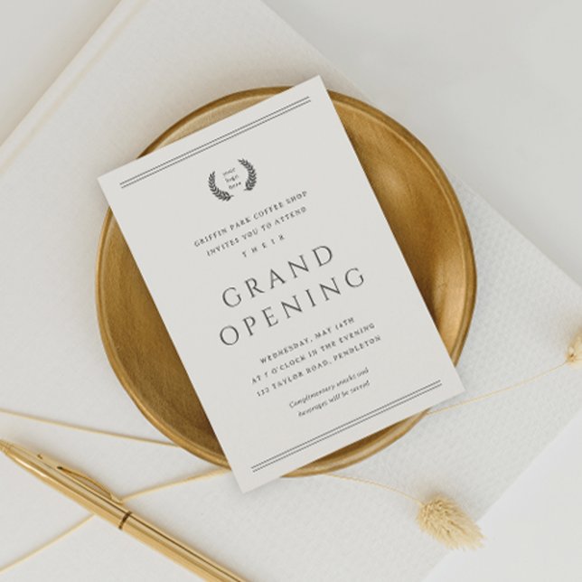 Classic Your Logo Here Business Grand Opening Invitation (Creator Uploaded)
