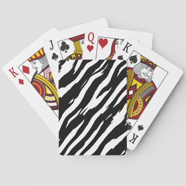 Classic Zebra Print Stripe Fashion Pattern Playing Cards (Back)