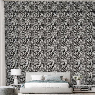 Classic Zebra Stripe Black and White Wallpaper