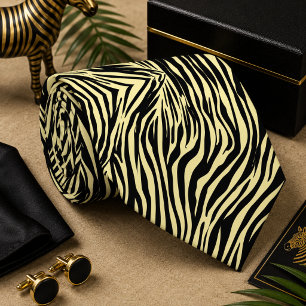 Classic Zebra Wild Animal Pattern Tie