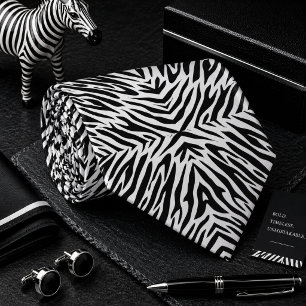 Classic Zebra Wild Animal Pattern Tie