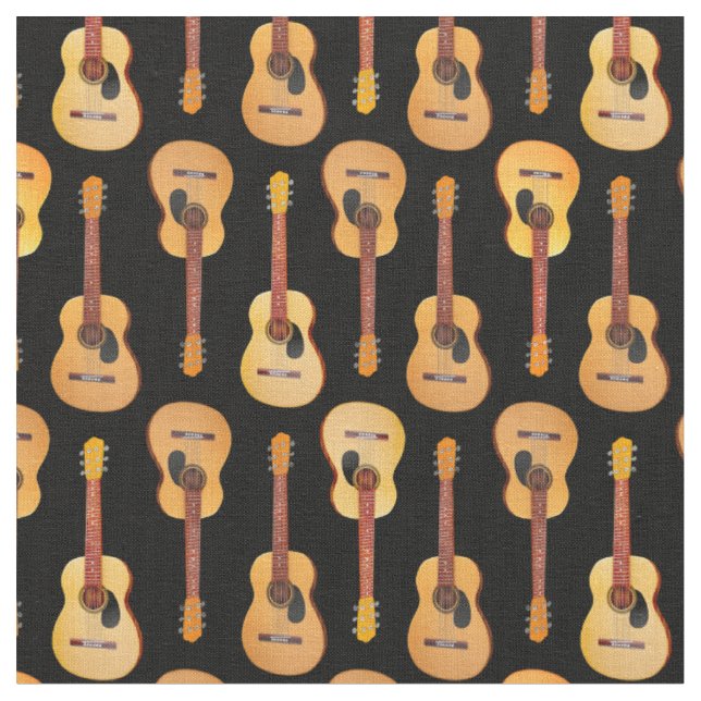 Classical Acoustic Guitars Musician on Black Fabric (Close Up)