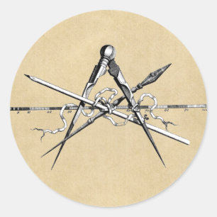 Classical Architecture Drafting Tools Classic Round Sticker