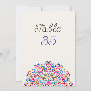 Classical Art Deco Mandala Wedding Table Number
