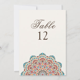 Classical Art Deco Mandala Wedding Table Number