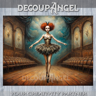 Classical Ballerina of Gothic Dance - Decoupage - Tissue Paper