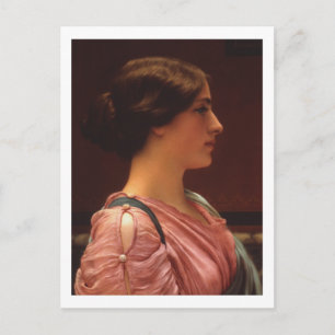 Classical Beauty white border John William Godward Postcard