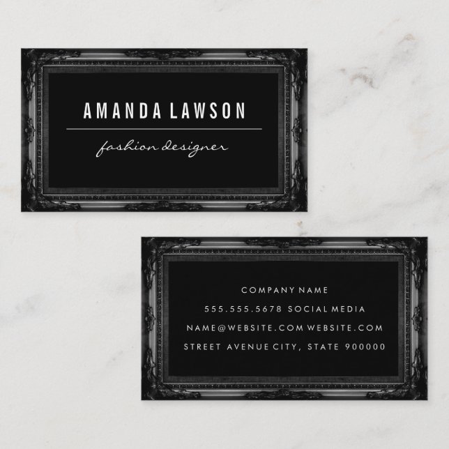 Classical Black Frame Business Card (Front/Back)