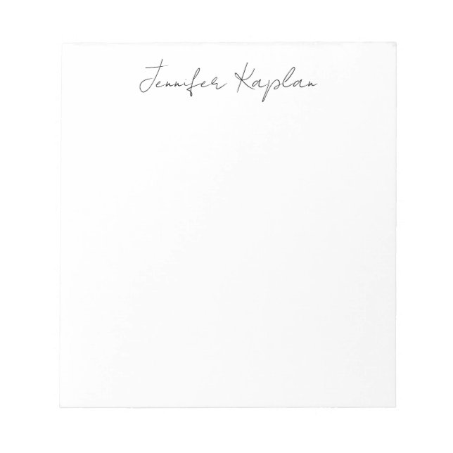 Classical Black & White Minimalist Professional Notepad (Front)