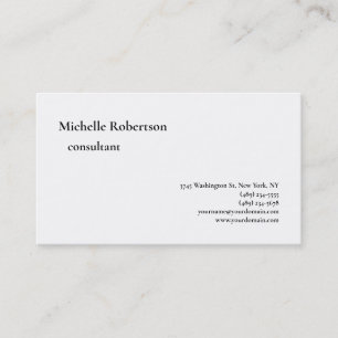 Classical Black White Plain Minimalist Business Ca Card