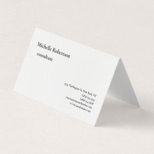 Classical Black White Plain Minimalist Business Card