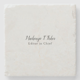 Classical Calligraphy Elegant Plain Simple Grey Stone Coaster