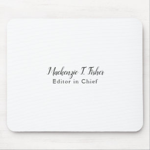 Classical Calligraphy Elegant Plain Simple White Mouse Pad