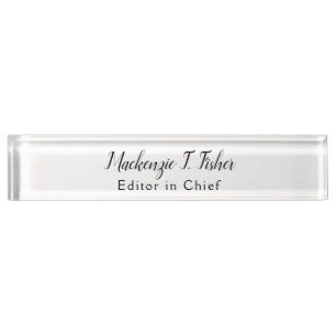 Classical Calligraphy Elegant Plain Simple White Nameplate