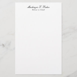 Classical Calligraphy Elegant Plain Simple White Stationery