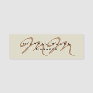 Classical Calligraphy Monogram Pastel Colour Name Tag