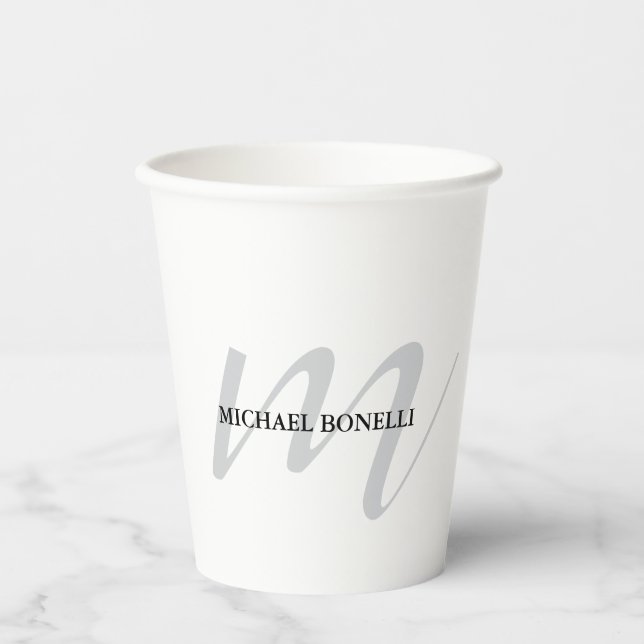 Classical calligraphy monogram professional paper cups (Front)