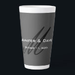 Classical Calligraphy Monogram Wedding Grey Latte Mug<br><div class="desc">You can easily change the fonts and colours. You can also add your logo and the background image as you like.</div>