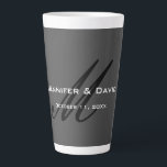 Classical Calligraphy Monogram Wedding Grey Latte Mug<br><div class="desc">You can easily change the fonts and colours. You can also add your logo and the background image as you like.</div>
