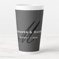 Classical Calligraphy Monogram Wedding Grey