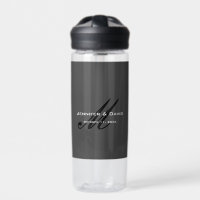 Classical Calligraphy Monogram Wedding Grey