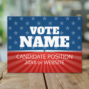 Classical Campaign - iconic stars stripes red blue Postcard