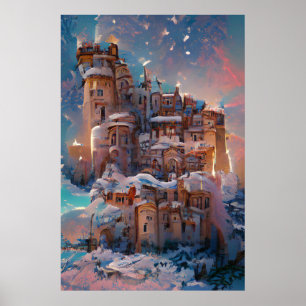 Classical Castle, Winter Mediaeval Castle, Fairy  Poster