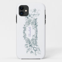 Classical Cherub customisable iPhone cover in blue